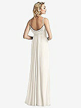 Front View Thumbnail - Ivory Shirred Sash Cowl-Back Chiffon Trumpet Gown