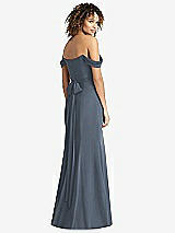 Rear View Thumbnail - Silverstone Off-the-Shoulder Criss Cross Bodice Trumpet Gown