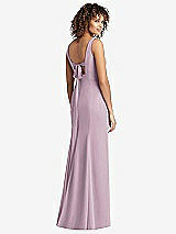 Front View Thumbnail - Suede Rose Sleeveless Tie Back Chiffon Trumpet Gown