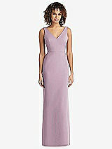 Rear View Thumbnail - Suede Rose Sleeveless Tie Back Chiffon Trumpet Gown