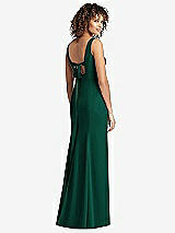 Front View Thumbnail - Hunter Green Sleeveless Tie Back Chiffon Trumpet Gown