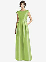 Front View Thumbnail - Mojito Cap Sleeve Pleated Skirt Dress with Pockets