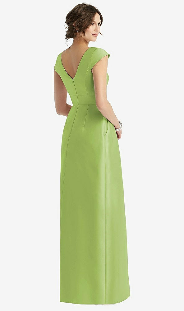 Back View - Mojito Cap Sleeve Pleated Skirt Dress with Pockets