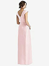 Rear View Thumbnail - Ballet Pink Cap Sleeve Pleated Skirt Dress with Pockets