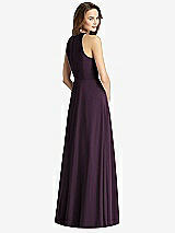 Rear View Thumbnail - Aubergine Sleeveless Halter Chiffon Maxi Dress