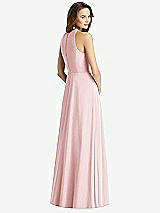 Rear View Thumbnail - Ballet Pink Sleeveless Halter Chiffon Maxi Dress