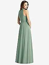Rear View Thumbnail - Seagrass Sleeveless Halter Chiffon Maxi Dress