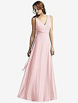 Front View Thumbnail - Ballet Pink Sleeveless V-Neck Chiffon Wrap Dress