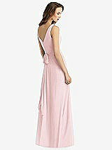 Rear View Thumbnail - Ballet Pink Sleeveless V-Neck Chiffon Wrap Dress