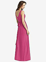 Rear View Thumbnail - Tea Rose Sleeveless V-Neck Chiffon Wrap Dress