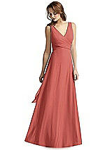 Front View Thumbnail - Coral Pink Thread Bridesmaid Style Layla