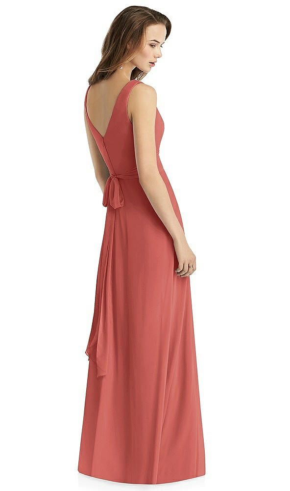Back View - Coral Pink Thread Bridesmaid Style Layla