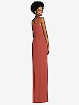 Rear View Thumbnail - Amber Sunset One-Shoulder Chiffon Trumpet Gown