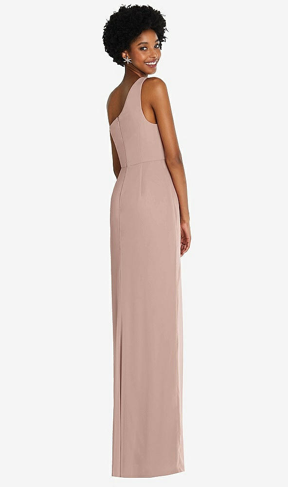Back View - Neu Nude One-Shoulder Chiffon Trumpet Gown
