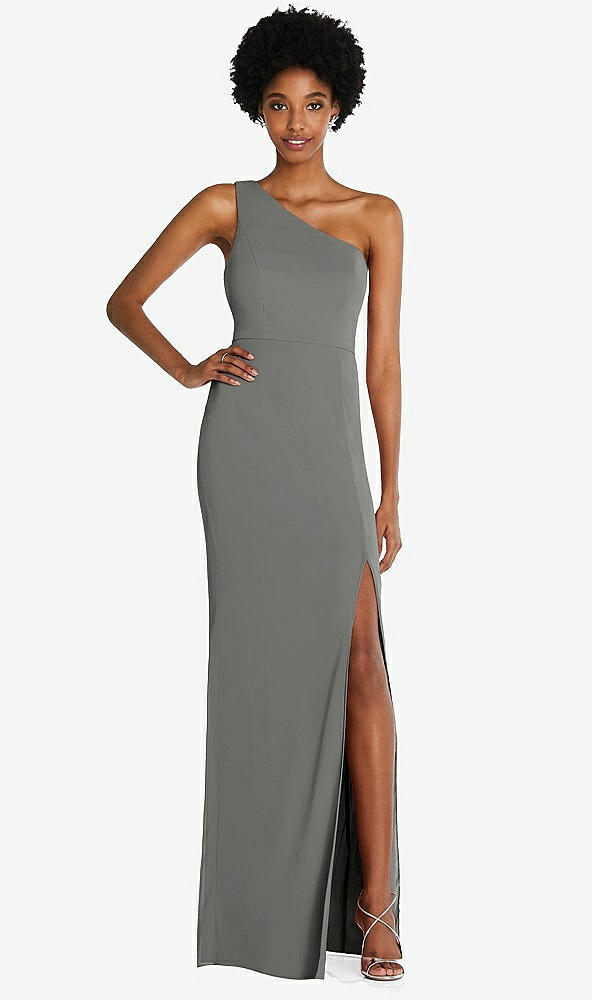Front View - Charcoal Gray Thread Bridesmaid Style Addison