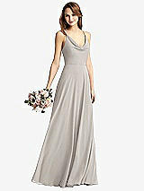 Front View Thumbnail - Oyster Cowl Neck Criss Cross Back Maxi Dress
