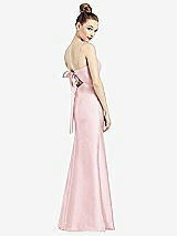 Front View Thumbnail - Ballet Pink Open-Back Bow Tie Satin Trumpet Gown