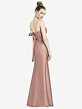 Front View Thumbnail - Neu Nude Open-Back Bow Tie Satin Trumpet Gown