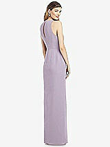 Rear View Thumbnail - Lilac Haze Sleeveless Chiffon Dress with Draped Front Slit