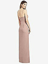 Rear View Thumbnail - Neu Nude Spaghetti Strap Draped Skirt Gown with Front Slit