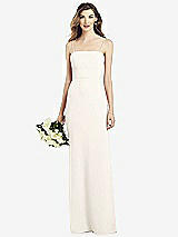 Front View Thumbnail - Ivory Spaghetti Strap A-line Crepe Dress with Pockets