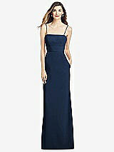 Alt View 1 Thumbnail - Midnight Navy Spaghetti Strap A-line Crepe Dress with Pockets