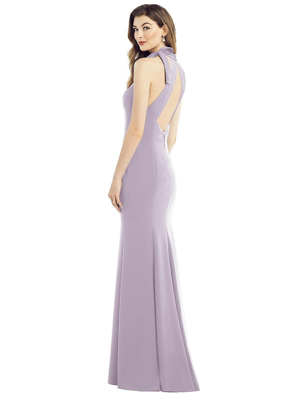 Bow-neck Open-back Trumpet Bridesmaid Dress In Lilac Haze | The