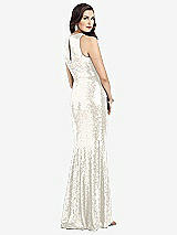 Rear View Thumbnail - Ivory Long Sequin Sleeveless Gown with Front Slit
