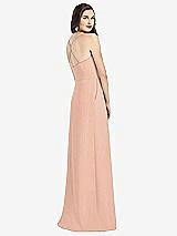 Rear View Thumbnail - Pale Peach Criss Cross Back Crepe Halter Dress with Pockets