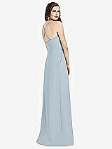 Rear View Thumbnail - Mist Criss Cross Back Crepe Halter Dress with Pockets