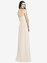 Rear View Thumbnail - Oat Criss Cross Back Crepe Halter Dress with Pockets