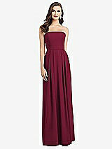 Alt View 1 Thumbnail - Cabernet Strapless Pleated Skirt Crepe Dress with Pockets