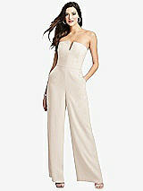 Front View Thumbnail - Oat Strapless Notch Crepe Jumpsuit with Pockets