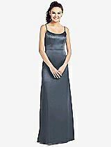 Front View Thumbnail - Silverstone Slim Spaghetti Strap V-Back Trumpet Gown