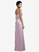 Rear View Thumbnail - Suede Rose Sweetheart Strapless Pleated Skirt Dress with Pockets
