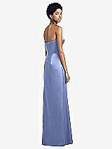 Rear View Thumbnail - Periwinkle - PANTONE Serenity Sweetheart Strapless Pleated Skirt Dress with Pockets