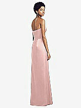 Rear View Thumbnail - Rose - PANTONE Rose Quartz Sweetheart Strapless Pleated Skirt Dress with Pockets