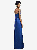 Rear View Thumbnail - Sapphire Sweetheart Strapless Pleated Skirt Dress with Pockets