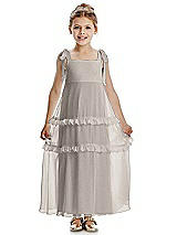 Front View Thumbnail - Taupe Flower Girl Dress FL4071