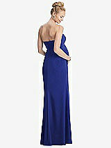 Rear View Thumbnail - Cobalt Blue Strapless Crepe Maternity Dress with Trumpet Skirt