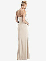 Rear View Thumbnail - Oat Strapless Crepe Maternity Dress with Trumpet Skirt