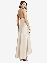 Rear View Thumbnail - Oat Asymmetrical Drop Waist High-Low Slip Dress - Devon