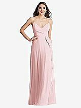 Front View Thumbnail - Ballet Pink Chiffon Maxi Wrap Dress with Sash - Cora