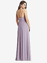 Rear View Thumbnail - Lilac Haze Chiffon Maxi Wrap Dress with Sash - Cora