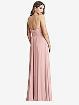 Rear View Thumbnail - Rose - PANTONE Rose Quartz Chiffon Maxi Wrap Dress with Sash - Cora