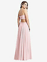Rear View Thumbnail - Ballet Pink Ruffled Chiffon Cutout Maxi Dress - Jessie