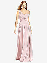 Front View Thumbnail - Ballet Pink One-Shoulder Draped Chiffon Maxi Dress - Dani