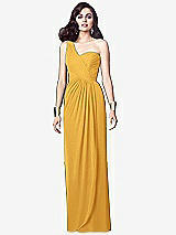 Alt View 1 Thumbnail - NYC Yellow One-Shoulder Draped Maxi Dress with Front Slit - Aeryn