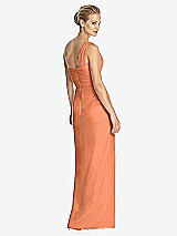 Rear View Thumbnail - Sweet Melon One-Shoulder Draped Maxi Dress with Front Slit - Aeryn