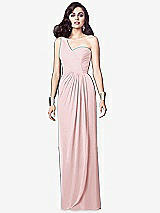 Alt View 1 Thumbnail - Ballet Pink One-Shoulder Draped Maxi Dress with Front Slit - Aeryn